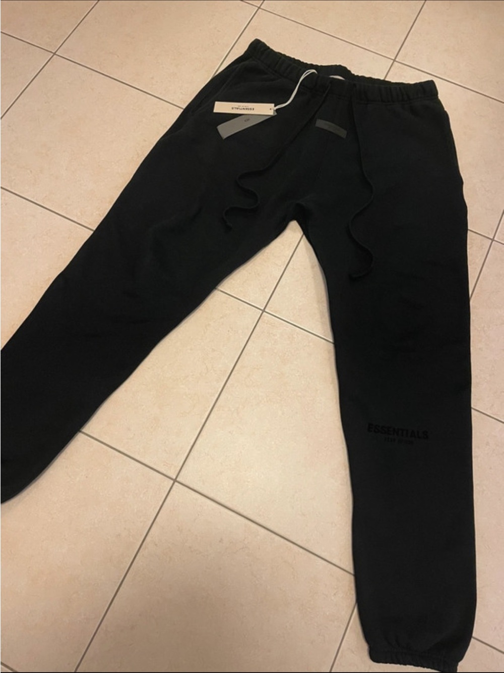 New Essentials Black Logo Sweatpants with Tag